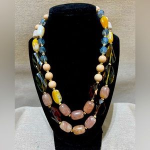 Double Strands of big beaded Necklace
